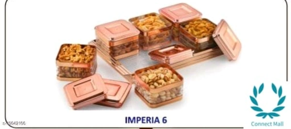 Liza Imperia 6 Pieces Jar Set With Tray  - Jar Set With Tray